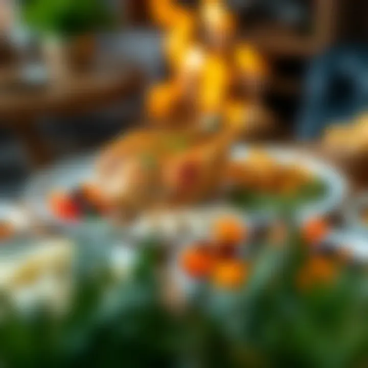 Plated Baked Chicken with Sides A deliciously plated portion of baked chicken with side dishes.