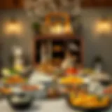 Traditional Iftar Table Presentation A beautifully arranged Iftar table with various traditional dishes