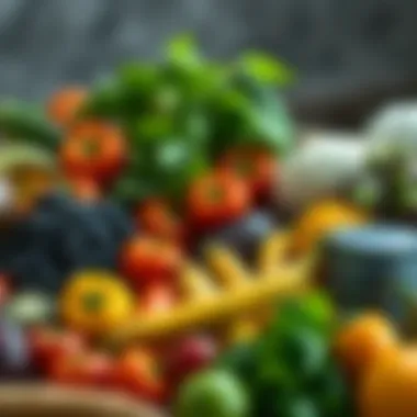 A colorful array of fresh vegetables and fruits