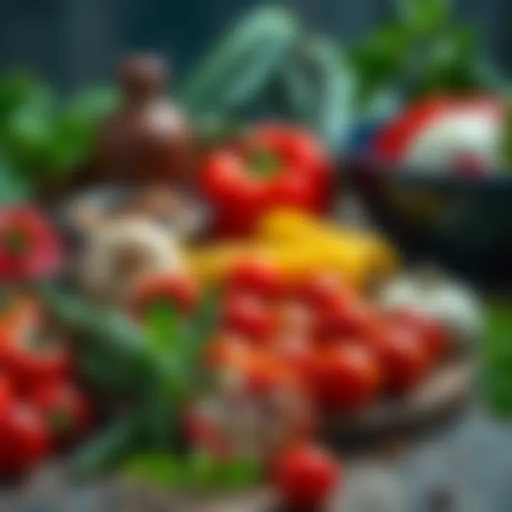 A selection of fresh ingredients used in traditional Köfteci Yusuf recipes