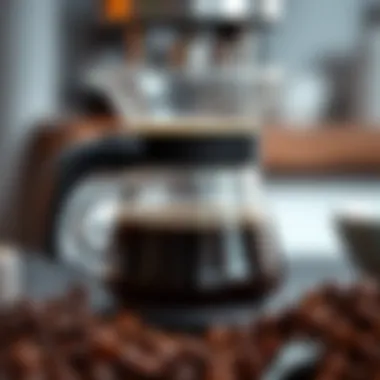 Freshly Brewed Coffee Close-up of freshly brewed coffee from a double coffee maker