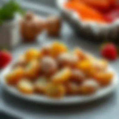 Freshly microwaved frozen potatoes on a plate