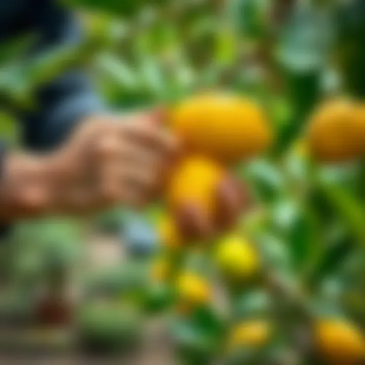 Pruning Techniques for Healthy Growth Gardener pruning a lemon tree