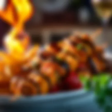 Mouthwatering Kebabs: A Gaziantep Signature Close-up of Gaziantep's delicious kebabs served on a plate