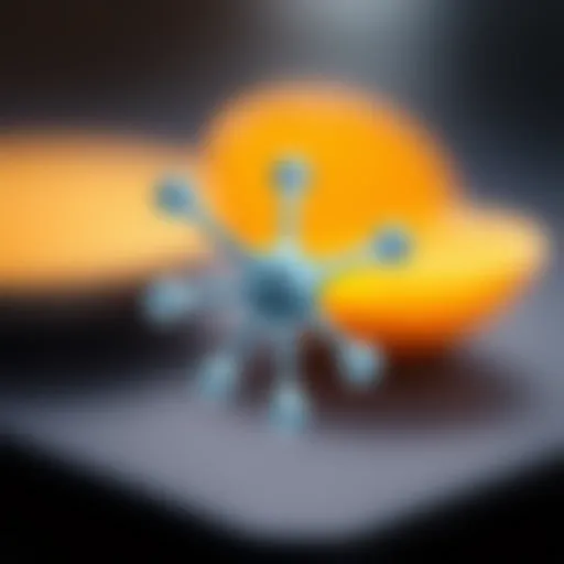 A close-up view of a glucose molecular structure