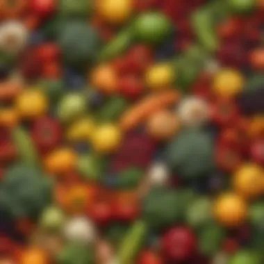 Vibrant Produce for Healthy Diets Colorful assortment of fresh vegetables and fruits