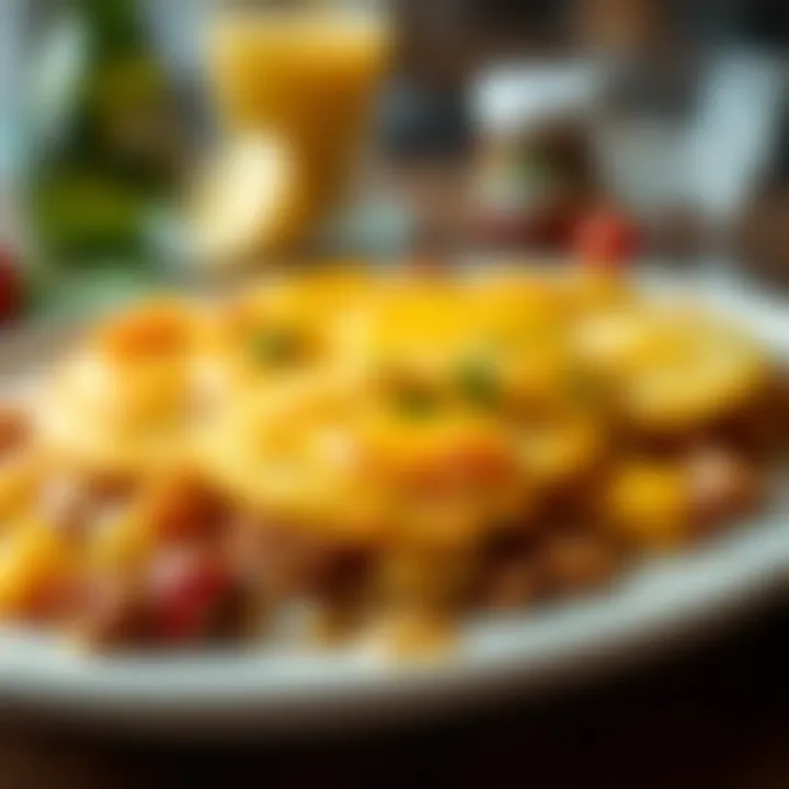 Golden Crust Perfection Close-up of a golden crust on a meat and potato casserole