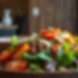 A colorful salad with fresh vegetables and grains