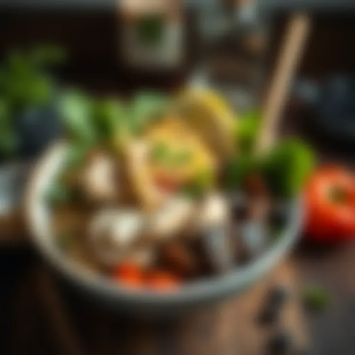 A nutritious bowl featuring lean proteins and greens