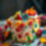 A beautifully decorated Harika Kanatlar cake showcasing vibrant colors and intricate designs.