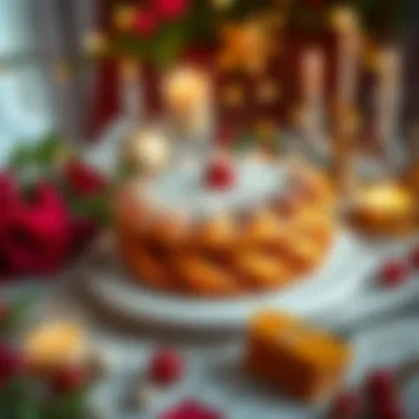 Festive Setting with Harika Kanatlar Cake A festive setting with Harika Kanatlar cake as the centerpiece, surrounded by decorative elements.