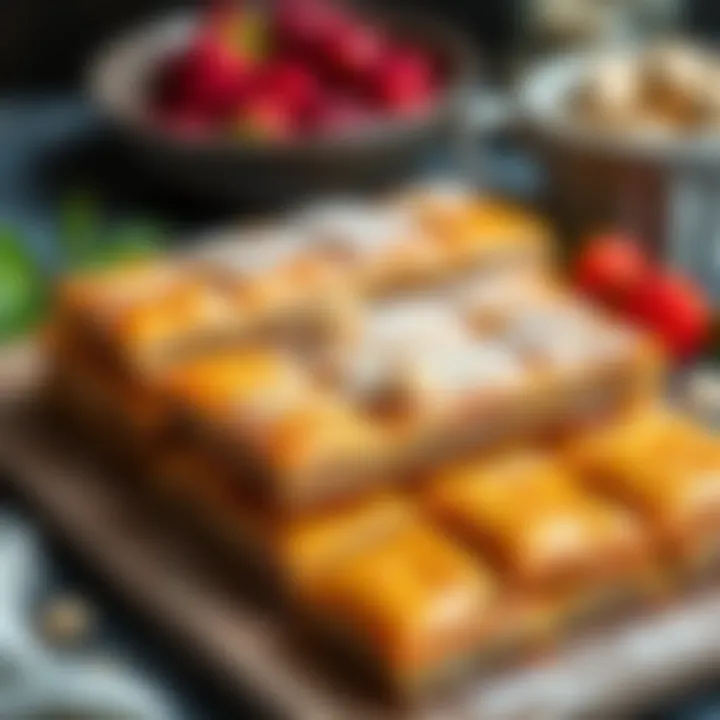Various desserts made with baklava sheets