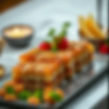 Elegant presentation of baklava with a garnish