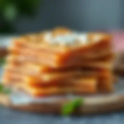A stack of thin baklava sheets ready for use
