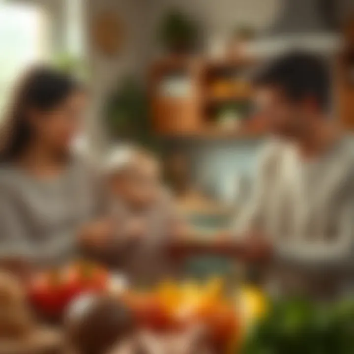 Parents discussing baby nutrition