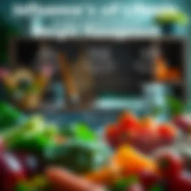 Graphic representation of healthy lifestyle factors influencing weight