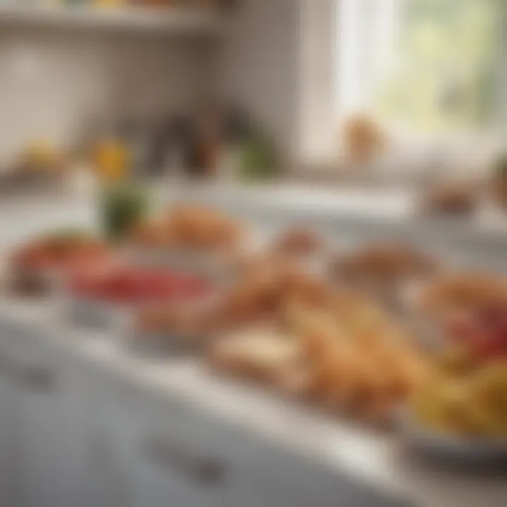 An assortment of healthy snacks displayed on a modern kitchen counter