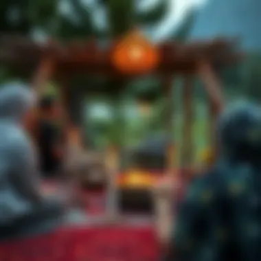 Outdoor Ritual Setting for Hidirellez A serene outdoor setting prepared for Hidirellez rituals.