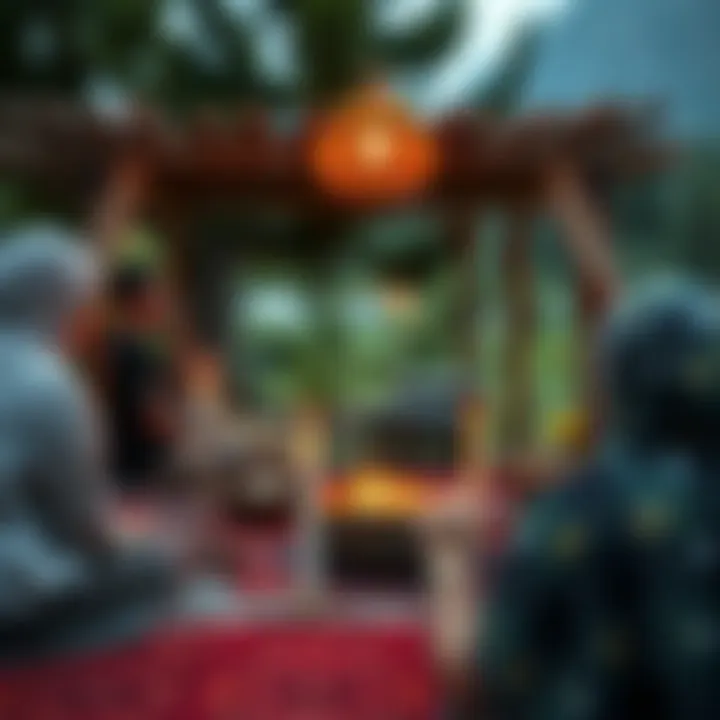 Outdoor Ritual Setting for Hidirellez A serene outdoor setting prepared for Hidirellez rituals.