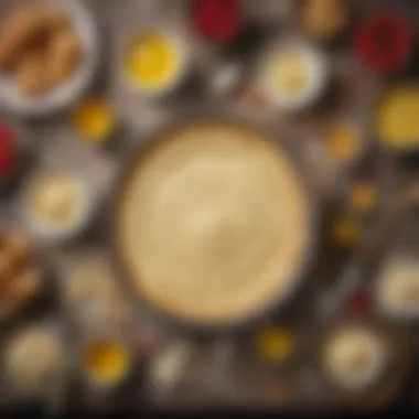 Ingredients for Crafting Homemade Pastry Cream Ingredients and tools arranged neatly for making homemade pastry cream, emphasizing creativity in preparation.
