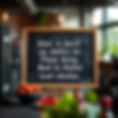 Inspiration and Motivation for a Healthier Lifestyle A motivational quote displayed on a chalkboard in a fitness environment