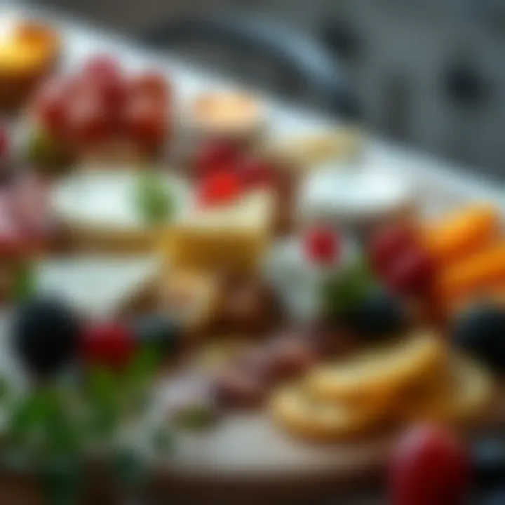 Artistic Cheese Platter Creative cheese platter with fruits and nuts