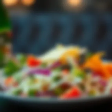 Vibrant Cheese Salad Fresh salad topped with shredded cheese and vegetables