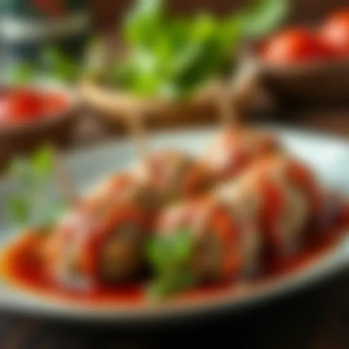 Delicious stuffed meatballs on a plate