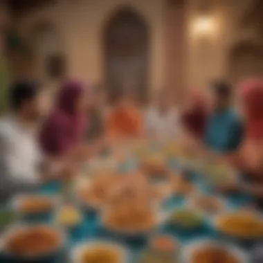 A group of friends enjoying iftar together