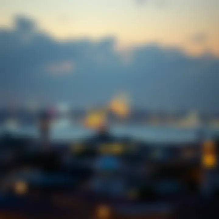 View of Istanbul skyline with lights during Ramadan