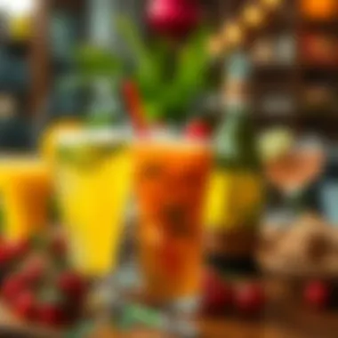 Refreshing Beverages for Iftar An array of refreshing beverages commonly consumed during iftar in Denizli