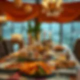 Beautifully arranged iftar table with traditional dishes