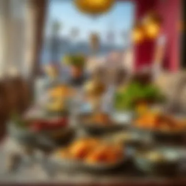 Table set for iftar with traditional dishes