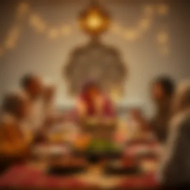 Unity in Diversity: Sharing Blessings at Iftar A family gathered around the iftar table in harmony