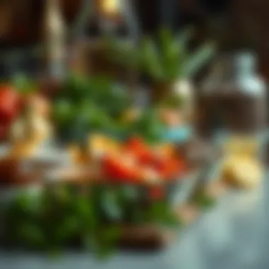 Nourishing Choices: Ingredients for a Healthy Iftar Fresh ingredients arranged for a nutritious iftar meal