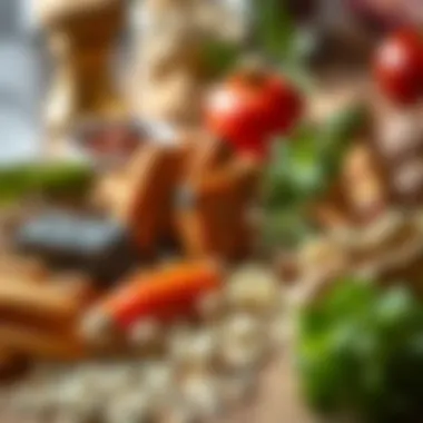 Ingredient Selection for Flavor Enhancement An array of selected ingredients that enhance melting for flavor