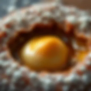 Exploring the Texture of Melted Interior Ingredients A close-up of melted interior ingredients showcasing texture and consistency