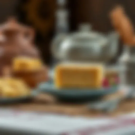 Delicious semolina halva served in a traditional setting