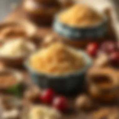 Rich ingredients used in traditional semolina halva