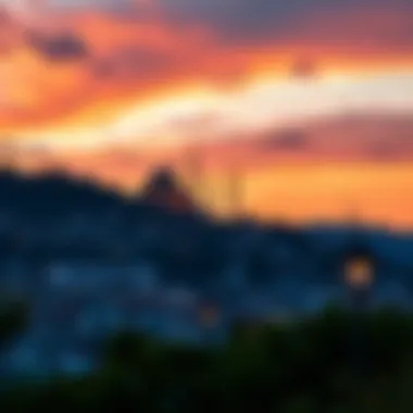 A serene view of the İstanbul skyline at sunset during Ramadan.