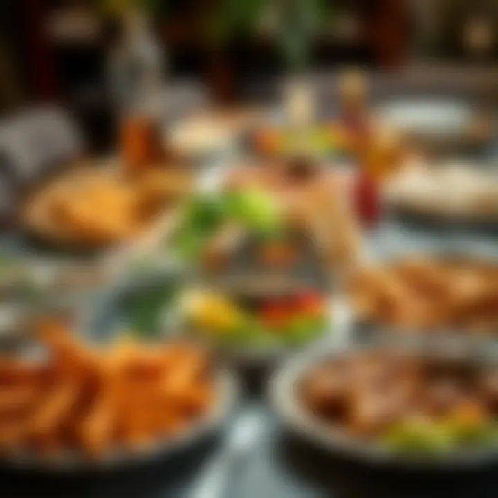 A Feast of Local Delicacies Traditional Istanbul iftar table set with local delicacies