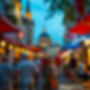 A vibrant scene of a bustling Maltepe street during Ramadan evenings