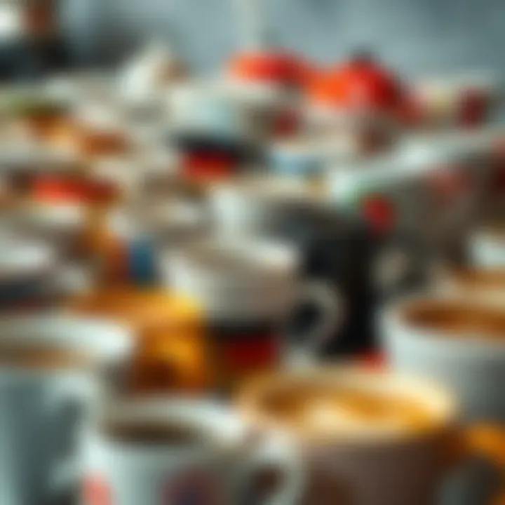 Global Diversity of Coffee Cups A display of various international coffee cups