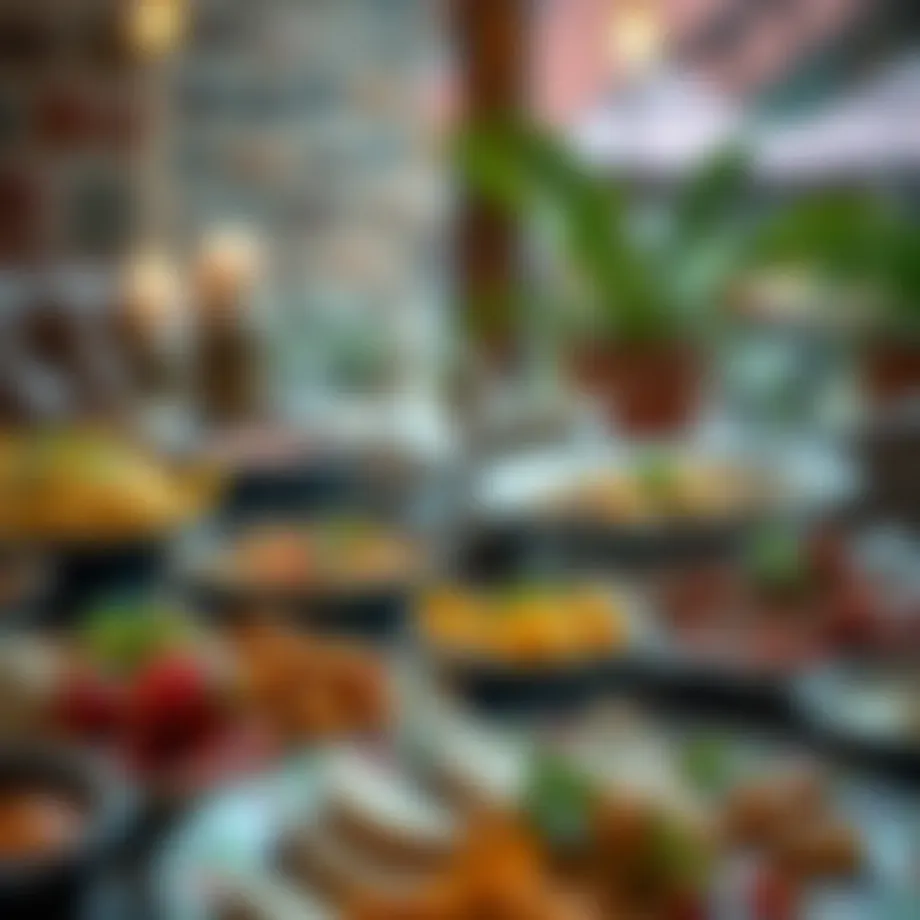 Lavish iftar spread featuring traditional dishes