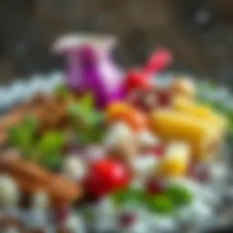 Colorful display of various ingredients used in preparing snow syrup