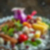 Ingredients for Snow Syrup Colorful display of various ingredients used in preparing snow syrup