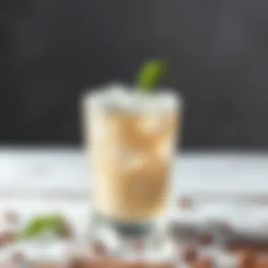 Refreshing Snow Syrup Drink Refreshing glass of snow syrup served with ice