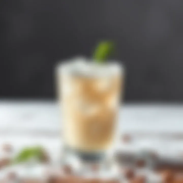 Refreshing Snow Syrup Drink Refreshing glass of snow syrup served with ice