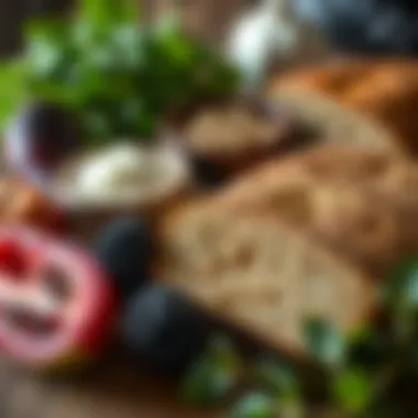 Variety of ingredients used to prepare buckwheat bread