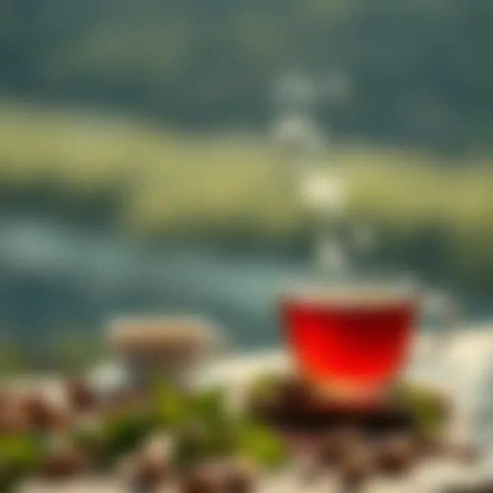 Tranquil Scene with Herbal Tea A tranquil scene depicting the calming nature of herbal tea